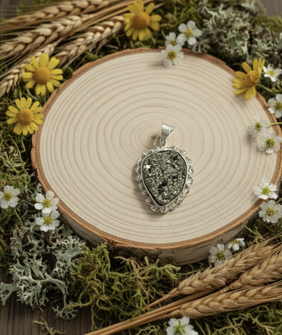 Raw Pyrite Pendant